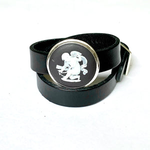 "Angel"<br>leather double wrap cuff bracelet