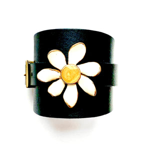 "Whoopsie Daisy"<br>leather cuff bracelet