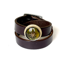 "Olive You" <br>leather double wrap cuff bracelet
