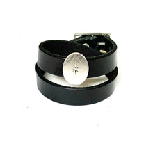 "Lucy in the Sky"<br>leather double wrap cuff bracelet