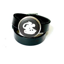 "My Guardian"<br>leather double wrap cuff bracelet
