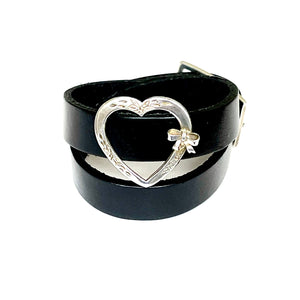 "Meant to Be"<br>leather double wrap cuff bracelet