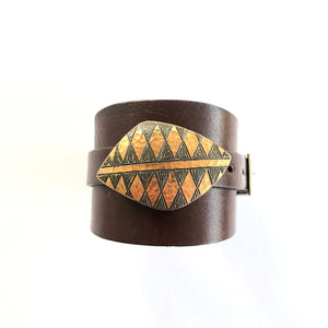 "The Road Divided" <br>leather cuff bracelet