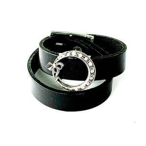 "Bo’ Peep"<br>leather double wrap cuff bracelet