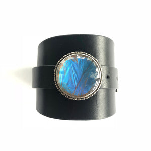 "Don't Stop Believing" <br>leather cuff bracelet