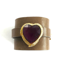 "All About Love" <br>leather cuff bracelet