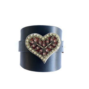 "French Kiss" <br>leather cuff bracelet