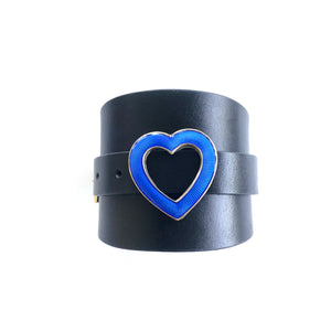 "Something Blue" <br>leather cuff bracelet