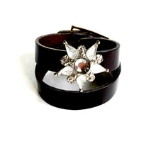 "Lucky Star"<br>leather double wrap cuff bracelet
