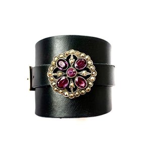 "Purple Mountain Majesty" <br>leather cuff bracelet
