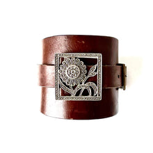 "Turn to the Sun" <br>leather cuff bracelet