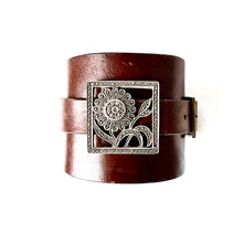 "Turn to the Sun" <br>leather cuff bracelet