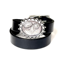 "We're With You"<br>leather double wrap cuff bracelet