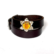 "Little Ray of Sunlight" <br>leather double wrap cuff bracelet