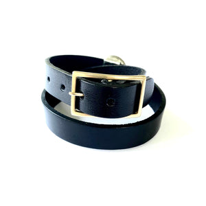 "Play Date"<br>leather double wrap cuff bracelet