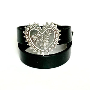 "Addicted to Love"<br>leather double wrap cuff bracelet