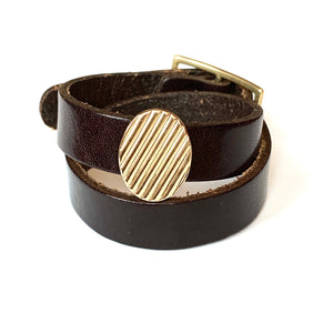 "Flatiron 23"<br>leather double wrap cuff bracelet