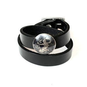 "Private Dancer"<br>leather double wrap cuff bracelet
