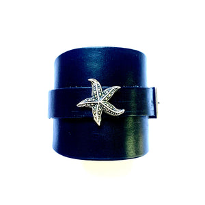 "Kiss the Ocean" <br>leather cuff bracelet