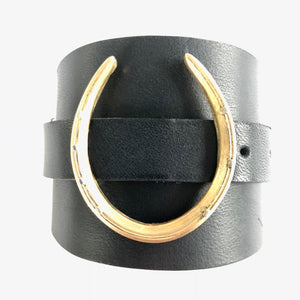"Luck Be A Lady" <br>leather cuff bracelet